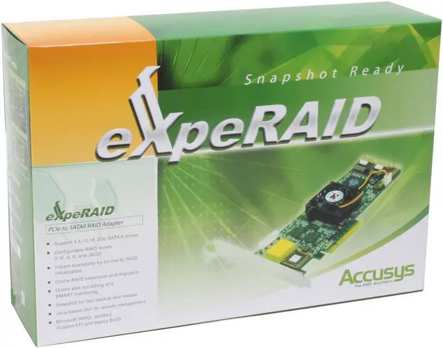 Alt view image 7 of 7 - Accusys ACS-61000-4H PCI Express SATA II (3.0Gb/s) RAID Card