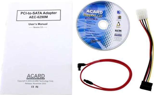 Alt view image 3 of 4 - ACARD AEC6290M PCI SATA 2-Channel Adapter for Mac