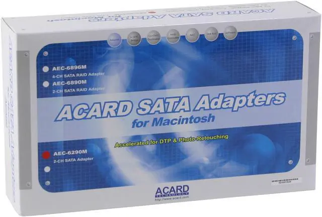Alt view image 4 of 4 - ACARD AEC6290M PCI SATA 2-Channel Adapter for Mac