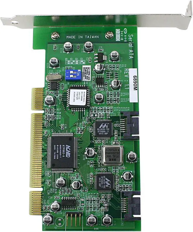 Alt view image 2 of 5 - ACARD AEC-6890M PCI SATA Controller Card