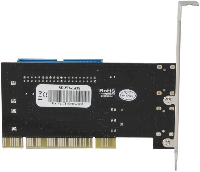 Alt view image 3 of 6 - SYBA SD-VIA-1A2S VIA PCI SATA 1.5G / IDE ATA 133 Combo Controller Card / Supports Raid 0, 1, 0+1, JBOD, non-RAID mode