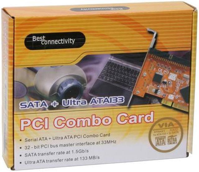 Alt view image 6 of 6 - SYBA SD-VIA-1A2S VIA PCI SATA 1.5G / IDE ATA 133 Combo Controller Card / Supports Raid 0, 1, 0+1, JBOD, non-RAID mode