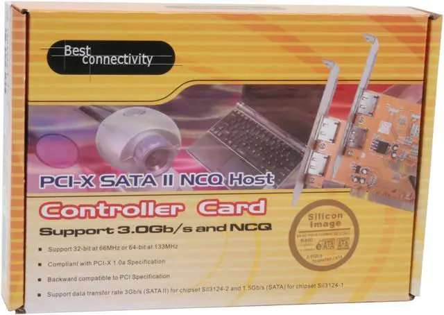 Alt view image 6 of 6 - SYBA SD-PCXSA2-2E2R PCI-X SATA RAID Controller Card