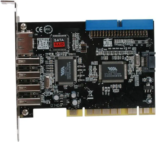 Alt view image 3 of 7 - SYBA SD-VIA-1A5E1IR PCI SATA / IDE / USB Combo Card