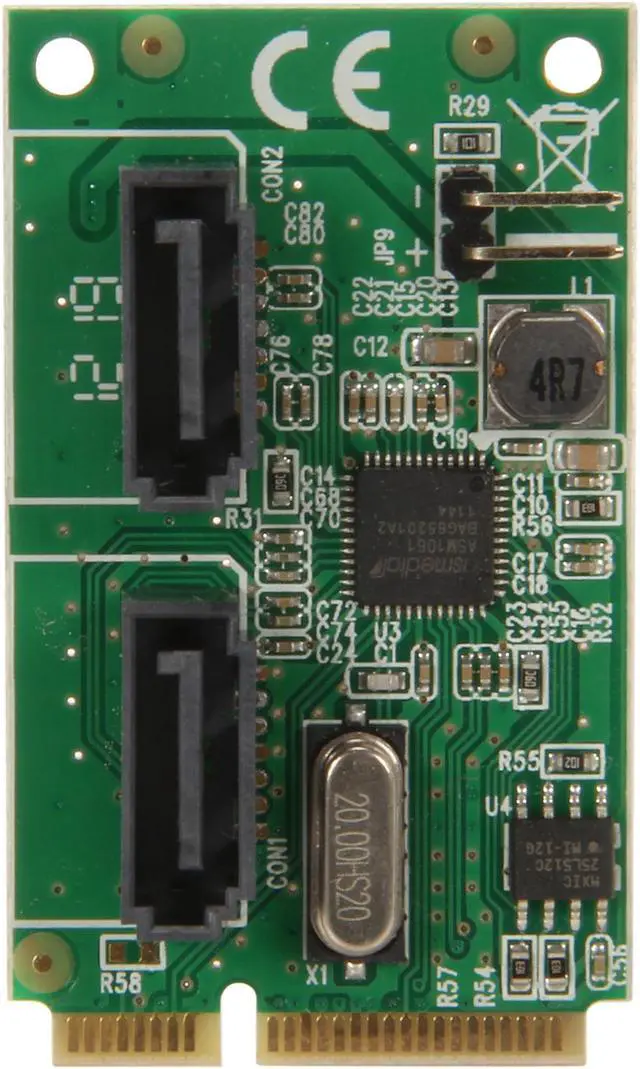 Alt view image 2 of 4 - SYBA 2-Port SATA 6G Card, Mini PCI-Express Form Factor, non-RAID, ASM1061 Chipset Model SD-MPE40056