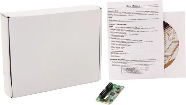 Alt view image 4 of 4 - SYBA 2-Port SATA 6G Card, Mini PCI-Express Form Factor, non-RAID, ASM1061 Chipset Model SD-MPE40056