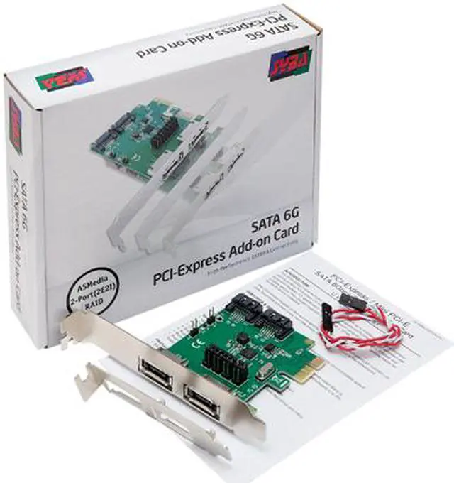 Alt view image 4 of 4 - SYBA SD-PEX40100 PCI-Express 2.0 x1 Low Profile SATA III (6.0Gb/s) 2 Port Raid Controller Card