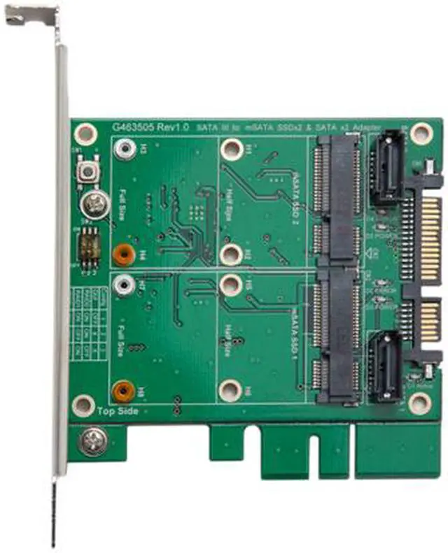 Alt view image 2 of 4 - Syba SY-ADA40101 RAID 0 / 1 / JBOD 3.5" SATA III to Dual mSATA RAID Adapter
