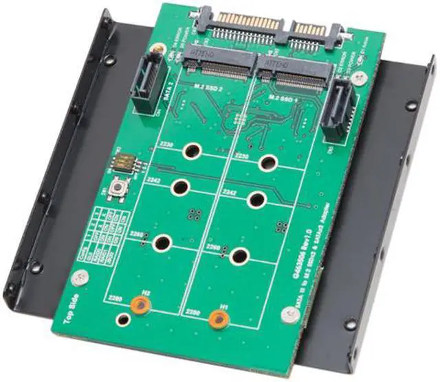 Alt view image 2 of 5 - Syba SY-ADA40102 RAID 0 / 1 / JBOD 3.5" SATA III to M.2 SSD RAID Adapter