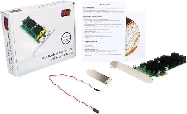 Alt view image 6 of 6 - SYBA SD-PEX40104 SATA 8-Port SATA III 6G PCI-E 2.0 x1 Card