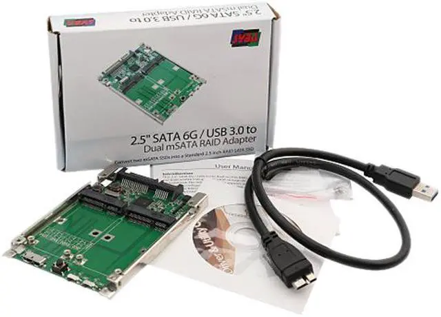 Alt view image 5 of 5 - SYBA SD-ADA40107 Others 2.5" SATA 6G / USB 3.0 to Dual mSATA RAID Adapter