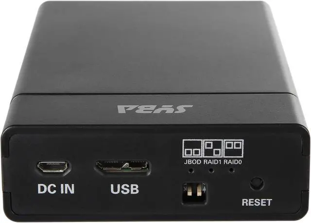 Alt view image 4 of 7 - Syba 2-bay HDD Enclosure - USB 3.0 to SATA with RAID 0/1