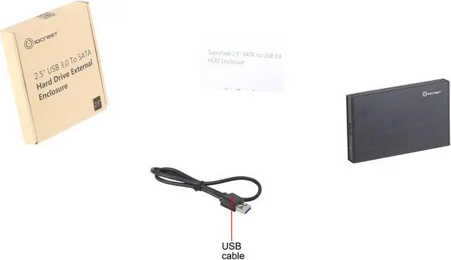 Alt view image 7 of 7 - Syba SY-ENC25057 IOCrest USB 3.0 to SATA 2.5" Hard Drive External Enclosure Case