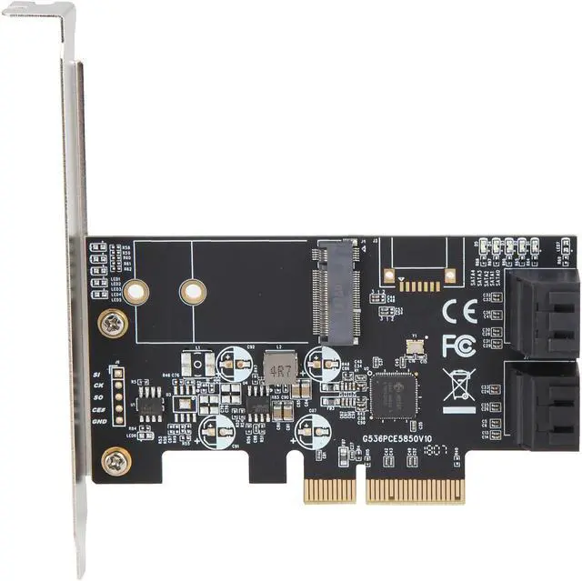 Alt view image 2 of 6 - SYBA 4 x Port Non-RAID SATA III 6 Gbp/s and M.2 B Key 2242 PCI-e x4 Controller Card Model SI-PEX40138