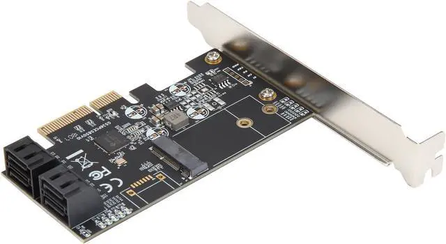 Alt view image 5 of 6 - SYBA 4 x Port Non-RAID SATA III 6 Gbp/s and M.2 B Key 2242 PCI-e x4 Controller Card Model SI-PEX40138