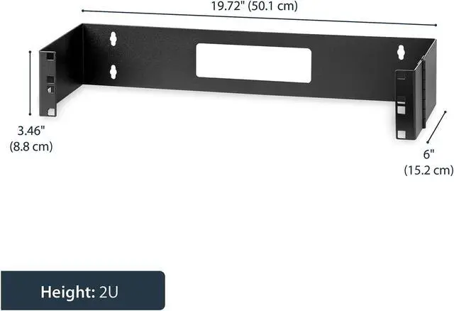 Alt view image 3 of 7 - StarTech.com WALLMOUNTH2 2U 19" Hinged Wall Mount Bracket for Patch Panels