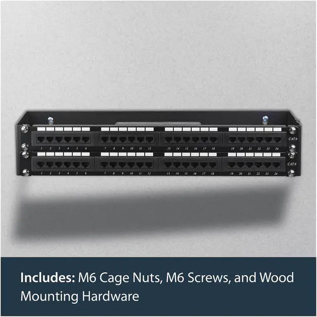 Alt view image 5 of 7 - StarTech.com WALLMOUNTH2 2U 19" Hinged Wall Mount Bracket for Patch Panels