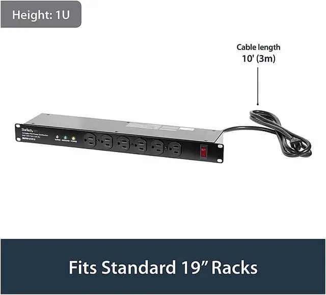 Alt view image 6 of 6 - StarTech.com RKPW161915A 19in 1U Rackmount 16 Outlet PDU Power Distribution Unit 125V 15A (12A UL)
