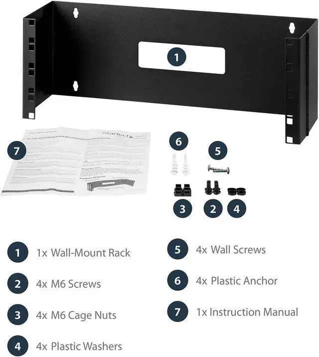 Alt view image 6 of 7 - StarTech.com WALLMOUNTH4 4U 19in Hinged Wall Mounting Bracket for Patch Panels