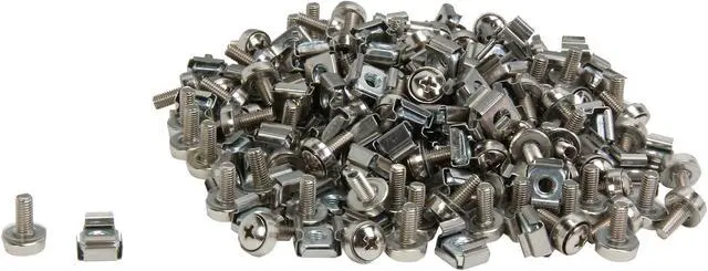 Main image of StarTech.com CABSCREWM52 100 Pkg M5 Mounting Screws and Cage Nuts for Server Rack Cabinet