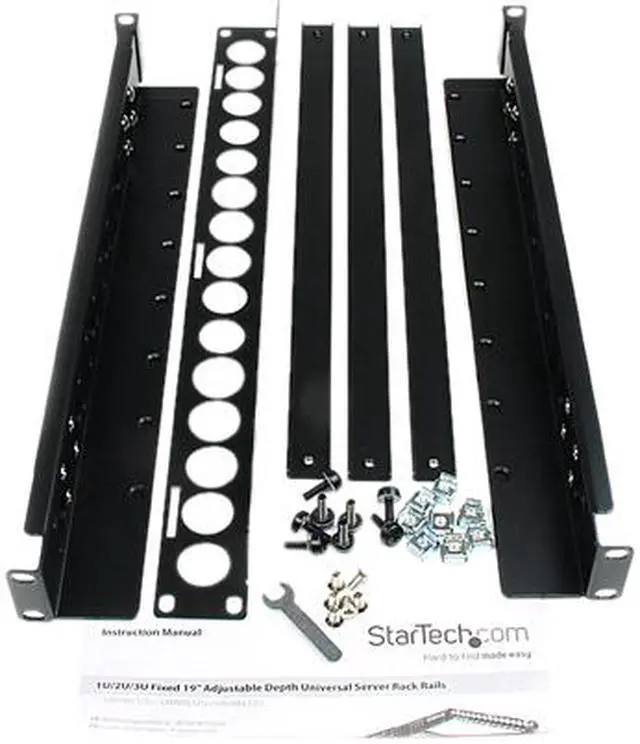 Alt view image 4 of 5 - StarTech.com UNIRAILS1U 1U Fixed 19" Adjustable Depth Universal Server Rack Rails