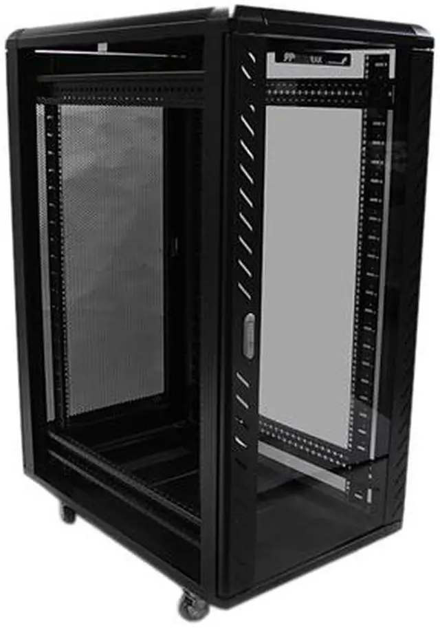 Alt view image 2 of 6 - StarTech.com RK2536BKF Portable Server Rack Cabinet - 25U - 36 in - Network Cabinet - Rolling Server Rack - Server Rack with Casters