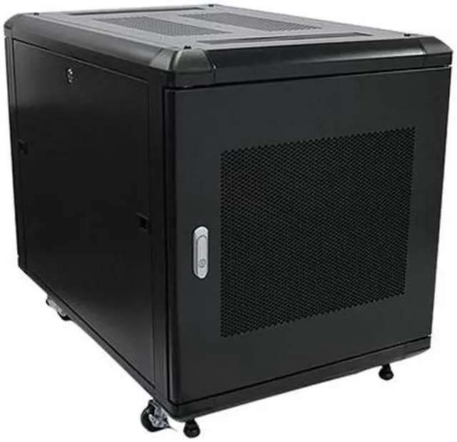 Alt view image 2 of 6 - StarTech.com RK1236BKF Portable Server Rack Cabinet - 12U Server Rack - 36 in - with Glass Door - Network Cabinet - Rolling Server Rack with Casters