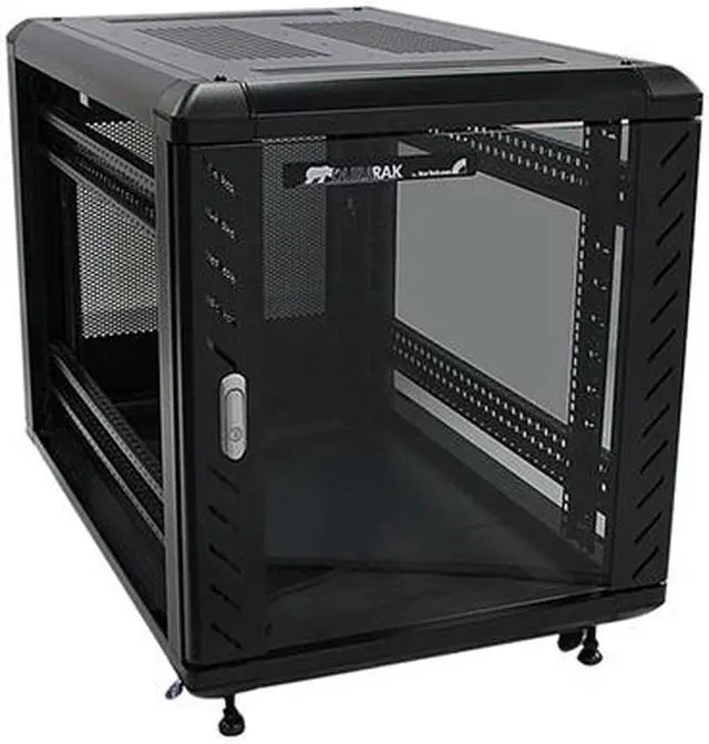 Alt view image 3 of 6 - StarTech.com RK1236BKF Portable Server Rack Cabinet - 12U Server Rack - 36 in - with Glass Door - Network Cabinet - Rolling Server Rack with Casters