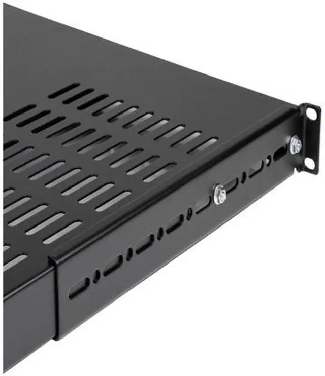 Alt view image 2 of 2 - StarTech.com ADJSHELFHDV 1U Adjustable Mounting Depth Vented Rack Mount Shelf - Heavy Duty Fixed Server Rack Cabinet Shelf - 250 lbs / 113 kg