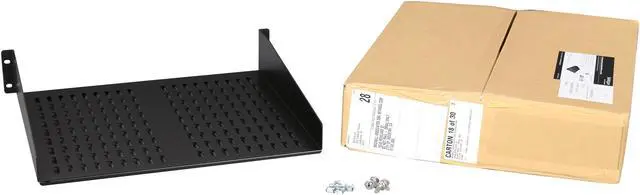 Alt view image 5 of 5 - StarTech.com CABSHELFV 2U 16 in Universal Vented Rack Mount Cantilever Shelf - Fixed Server Rack Cabinet Shelf - 50 lbs / 22 kg - 16 in Deep