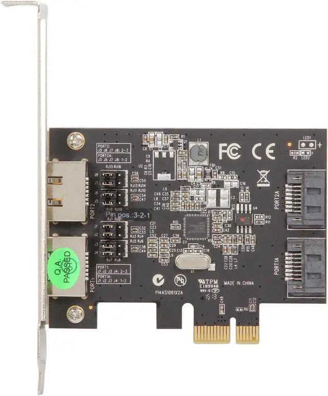 Alt view image 3 of 7 - StarTech.com PEXESAT322I PCI-Express x1 Low Profile Ready SATA III (6.0Gb/s) 2 Int/2 Ext SATA Controller Card