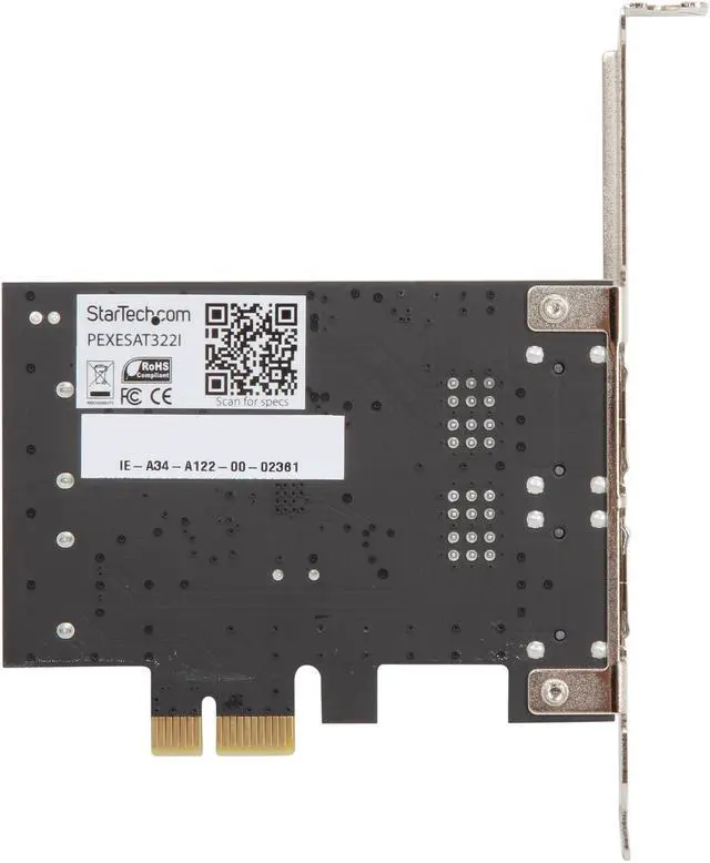 Alt view image 4 of 7 - StarTech.com PEXESAT322I PCI-Express x1 Low Profile Ready SATA III (6.0Gb/s) 2 Int/2 Ext SATA Controller Card