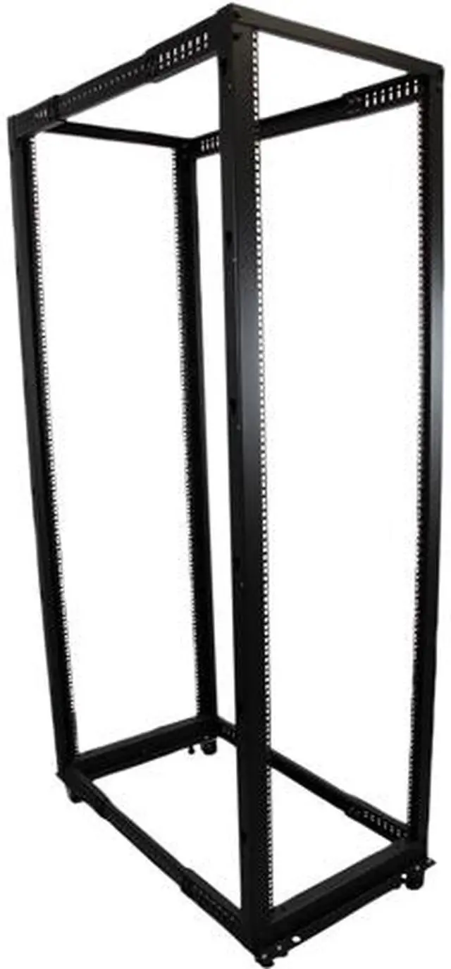 Main image of StarTech.com 4POSTRACK42 42U Adjustable Depth Open Frame 4 Post Server Rack Cabinet - Flat Pack w/ Casters, Levelers and Cable Management Hooks