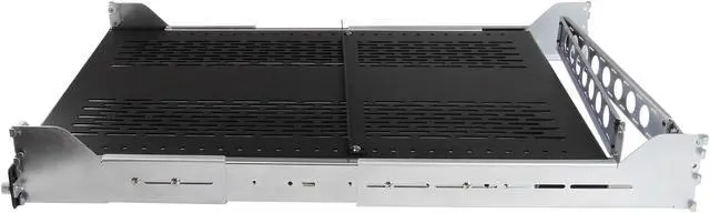 Alt view image 2 of 5 - StarTech.com 2U Vented Sliding Rack Shelf w/ Cable Management Arm & Adjustable Mounting Depth - 125lbs / 56.7kg