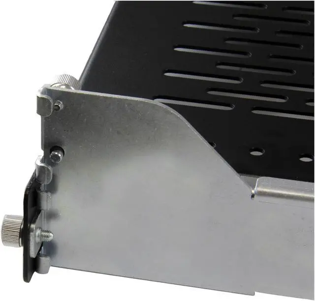 Alt view image 4 of 5 - StarTech.com 2U Vented Sliding Rack Shelf w/ Cable Management Arm & Adjustable Mounting Depth - 125lbs / 56.7kg