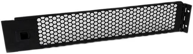 Main image of StarTech RKPNLHV2U StarTech.com Blanking Panel - 2U - Vented - Hinged Rack Panel - 19 in - TAA Compliant - Tool-less Installation - Filler Panel