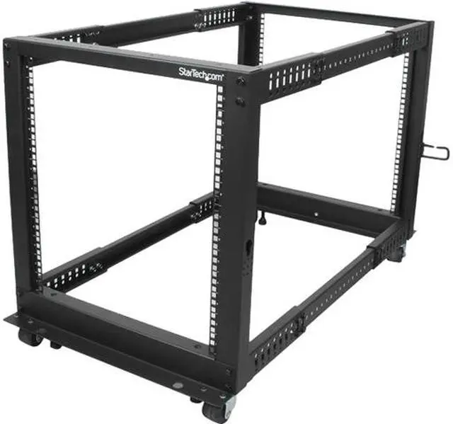 Main image of StarTech.com 4POSTRACK12U 12U Adjustable Depth Open Frame 4 Post Server Rack w/ Casters / Levelers and Cable Management Hooks