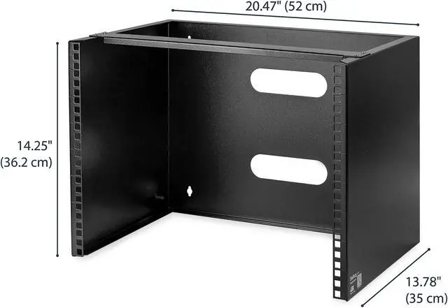 Alt view image 2 of 7 - StarTech.com WALLMOUNT8 8U Wall-Mount Bracket for Shallow Rack-Mount Equipment - Solid Steel - 8U