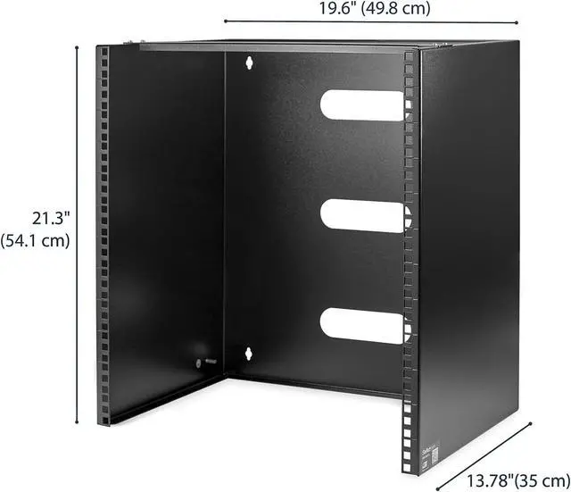 Alt view image 2 of 7 - StarTech.com WALLMNT12 12U Wall-Mount Bracket for Shallow Rack-Mount Equipment - Solid Steel - 12U