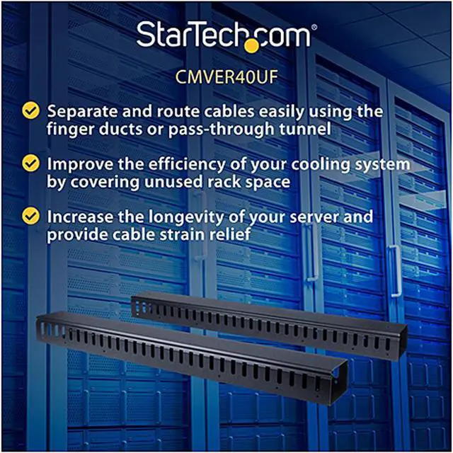 Alt view image 4 of 5 - StarTech.com CMVER40UF Vertical Cable Organizer with Finger Ducts - 0U - 6 ft.