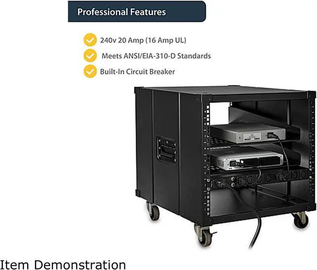 Alt view image 4 of 6 - StarTech PDU08C13H 8-Port Rack-Mount PDU with C13 Outlets - 10 ft. Power Cord (NEMA5-20p) - 16 A - Server Rack Power Distribution Unit - 1U