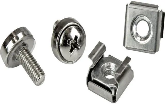 Main image of StarTech CABSCRWM520 StarTech.com Rack Screws - 20 Pack - Installation Tool - 12 mm M5 Screws - M5 Nuts - Cabinet Mounting Screws and Cage Nuts