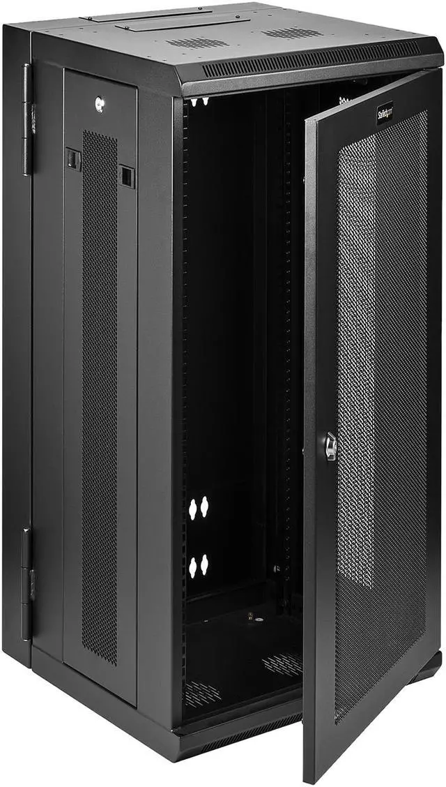 Alt view image 2 of 6 - StarTech.com Wall Mount Server Rack Cabinet - 18U Rack - 20" Deep - Hinged Enclosure - Wall Mount Rack - Server Cabinet