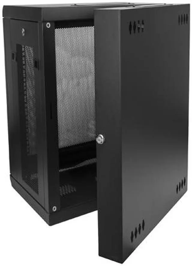 Alt view image 6 of 9 - StarTech RK12WALHM Wall Mount Server Rack Cabinet - 12U Rack - 17" Deep - Hinged Enclosure - Network Rack - Server Cabinet