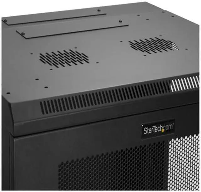 Alt view image 7 of 9 - StarTech RK12WALHM Wall Mount Server Rack Cabinet - 12U Rack - 17" Deep - Hinged Enclosure - Network Rack - Server Cabinet
