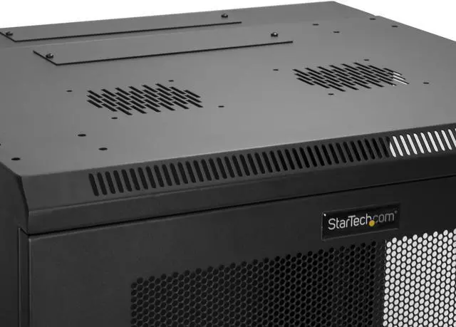 Main image of StarTech.com  4-Post 12U Wall Mount Network Cabinet with 1U Shelf, 19" Hinged Wall-Mounted Server Rack for Data / AV / Electronics / Computer Equipment, Flexible Vented Rack Enclosure