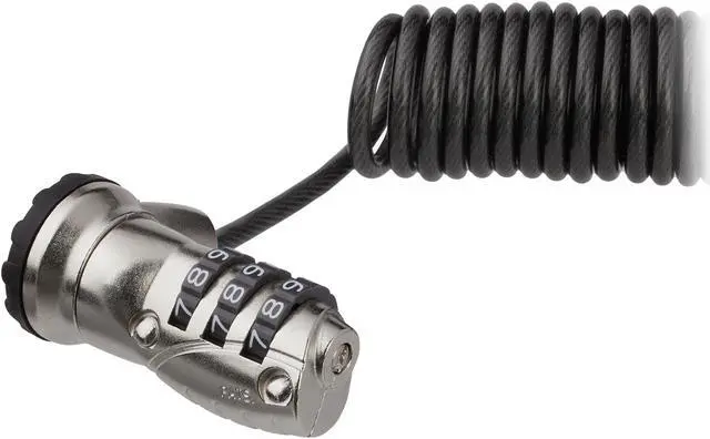 Alt view image 3 of 4 - StarTech.com LTLOCK3DCOIL Laptop Cable Lock - With 6' Self-Coiling Cable - Portable 3-Digit Combination Laptop Lock - Laptop Security Locking Cable
