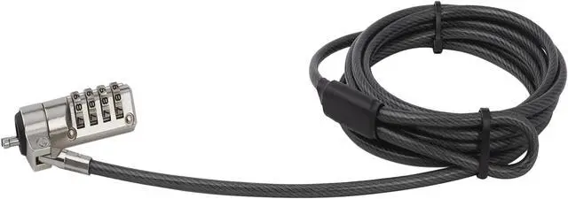 Main image of StarTech.com LTLOCK4D Laptop Cable Lock - With Swivel Hinge - 2m / 6.5' Steel Cable - Portable 4-Digit Combination Lock - Locking Security Cable