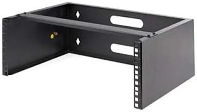 Main image of StarTech.com WALLMOUNT4 4U Wall Mount Network Rack - 14 Inch Deep (Low Profile) - 19" Patch Panel Bracket for Shallow Server and IT Equipment, Network Switches - 44lbs/20kg Weight Capacity, Black