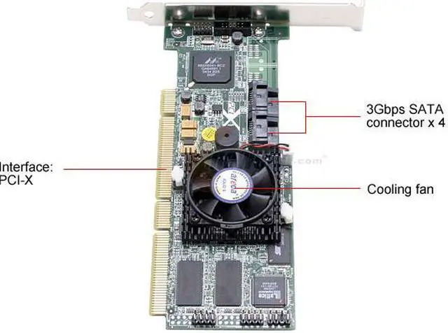 Alt view image 2 of 5 - areca ARC-1110 PCI-X 64bit/133MHz SATA II (3.0Gb/s) Controller Card